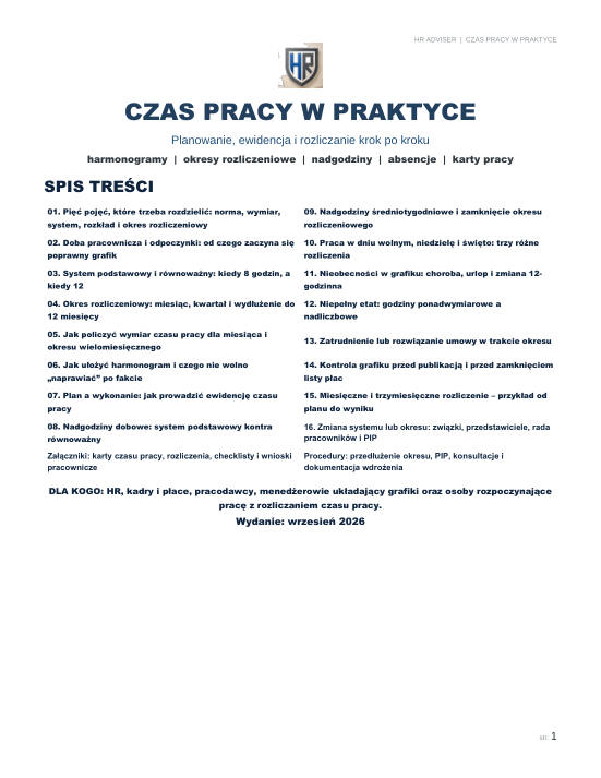 Pierwsza strona materiału: Czas pracy w praktyce