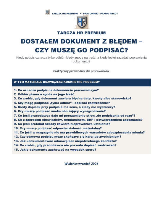 Pierwsza strona materiału: Dostałem dokument z błędem – czy muszę go podpisać?