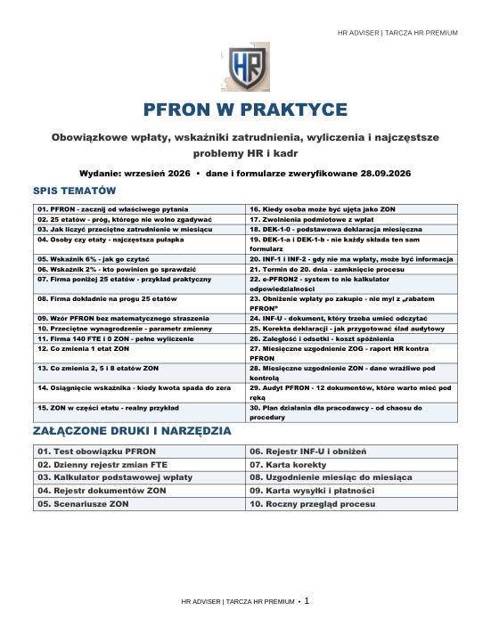 Pierwsza strona materiału: PFRON w praktyce