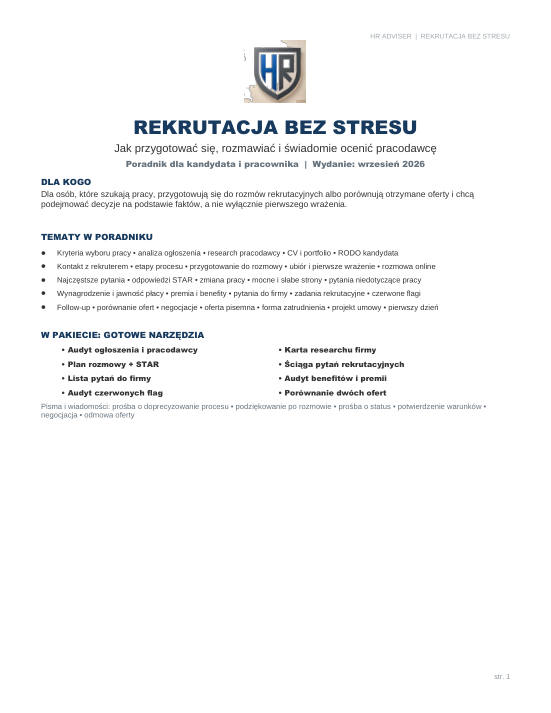 Pierwsza strona materiału: Rekrutacja bez stresu