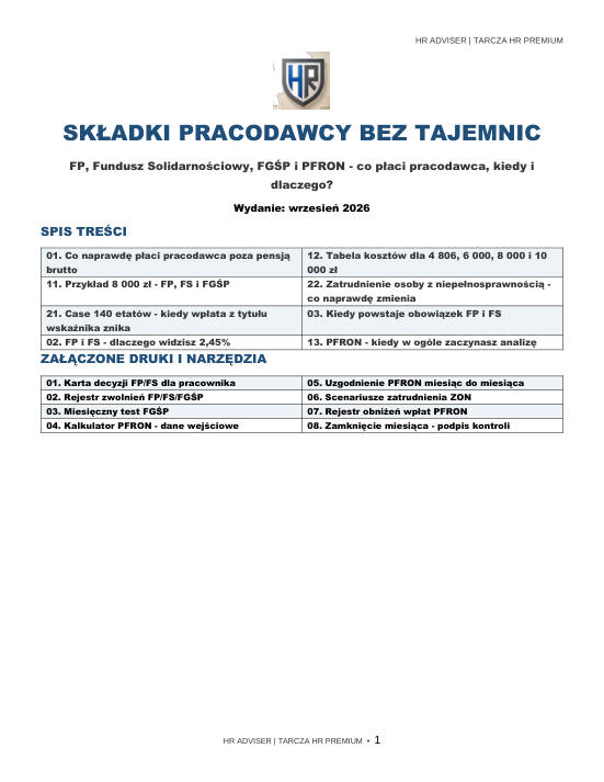 Pierwsza strona materiału: Składki pracodawcy bez tajemnic