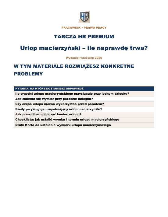 Pierwsza strona materiału: Urlop macierzyński – ile naprawdę trwa?