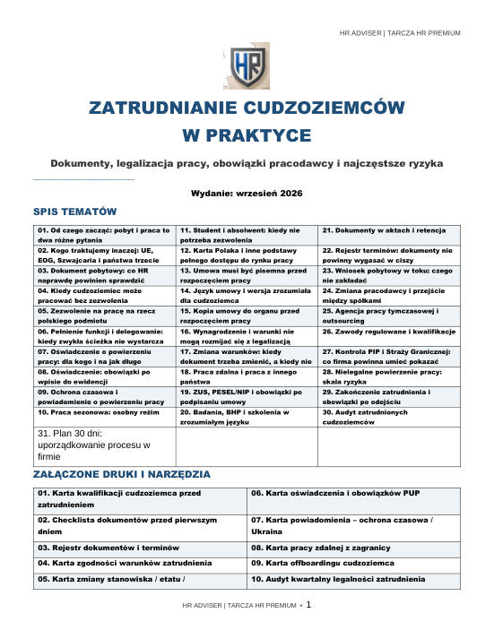 Pierwsza strona materiału: Zatrudnianie cudzoziemców w praktyce